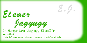 elemer jagyugy business card